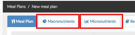 macronutrients and micronutrients tabs